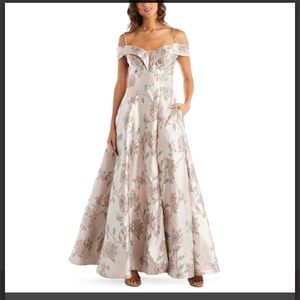 Nightway petite brocade ballroom gown